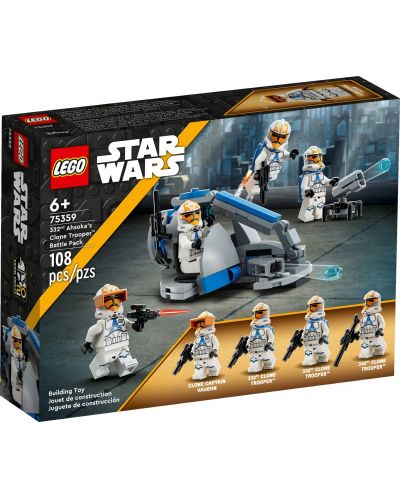 Constructor LEGO Star Wars - Pachetul de luptă, Clone Trooper al Asokei din Legiunea 332 (75359) - 1