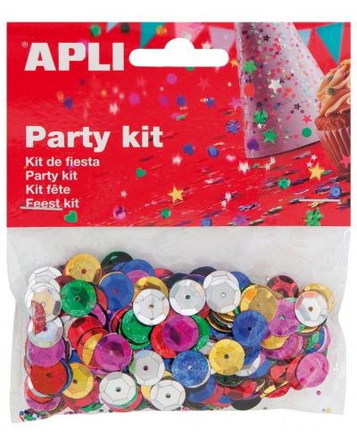 Set confetti APLI - Paiete in relief, multicolore, 11 mm - 1