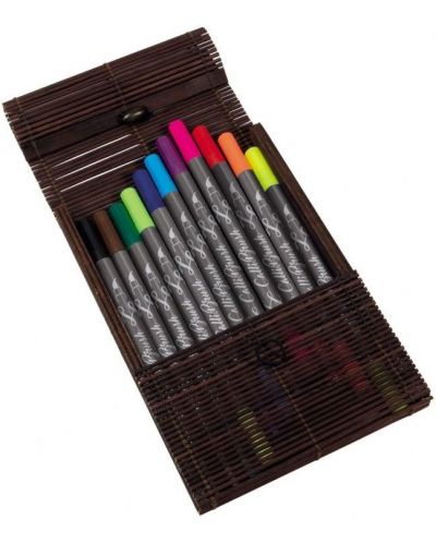 Set de markere  Online - 11 culori, într-o cutie de bambus - 6