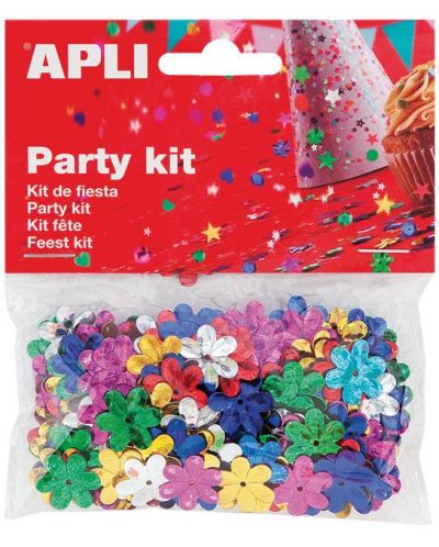 Set confetti APLI - Flori in relief, multicolore, 13 mm - 1