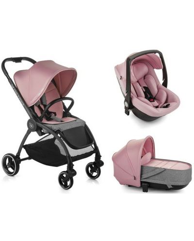 Carucior combinat 3 in 1 Jane -  Outback Crib One, Be Solid-Pink - 1