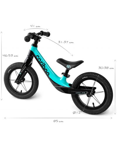 Bicicletă de echilibru Cariboo - Magnesium Air, negru/turcoaz - 6
