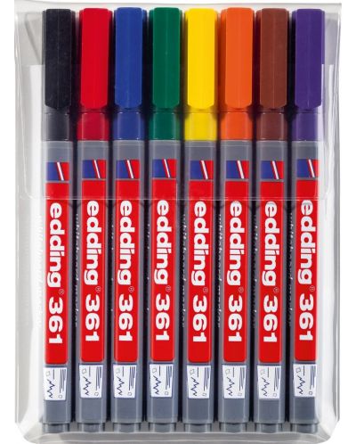 Set de markere pentru tablă albă Edding 361 - 8 culori - 1