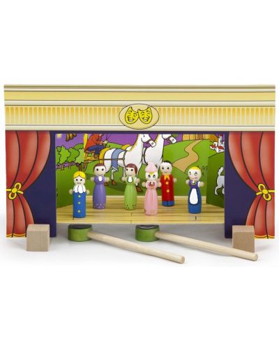 Set Viga - Teatru de păpuși din lemn cu magneți, 4 povești - 1