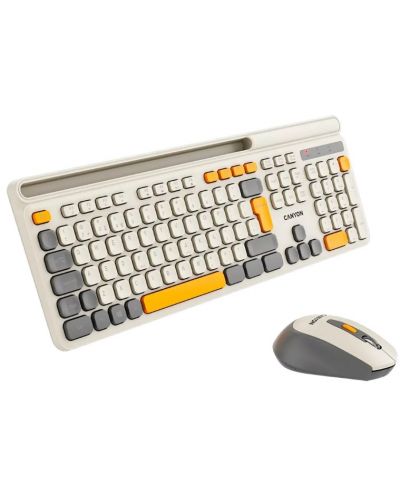 Set mouse și tastatură Canyon - CNS-HSETW5BG, wireless, bej - 3