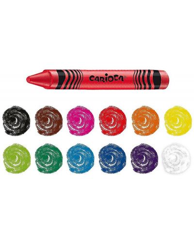 Set pasteluri lavabile Carioca - Wax crayons, 12 culori - 2