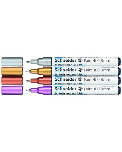 Set de markere metalice Schneider Paint-It - 010, 0,8 mm, 4 culori - 1