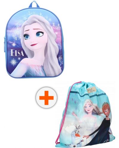 Set de gradiniță Vadobag Frozen II - Ghiozdan și geanta de sport, Elsa and Anna - 1