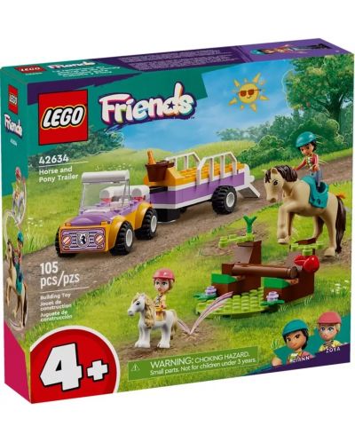 Constructor LEGO Friends - Remorcă pentru cal și ponei (42634) - 1