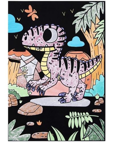 Tooky Toy Set de colorat dinozaur de catifea pentru colorat - 1