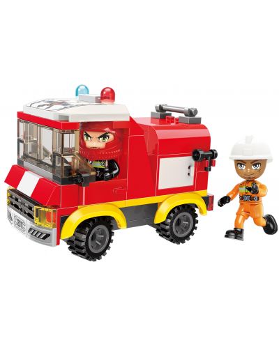 Set constructie Qman Mine City - Camion de pompieri - 3