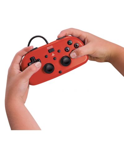 Controller Hori - Wired Mini Gamepad, червен (PS4) - 3