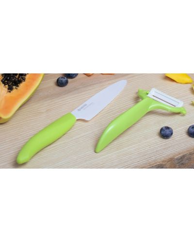 Set cuțit ceramic cu decojie Kyocera - verde - 5