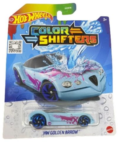 Mașinuță cu culoare schimbătoare Hot Wheels Colour Shifters - Golden arrow, 1:64 - 1