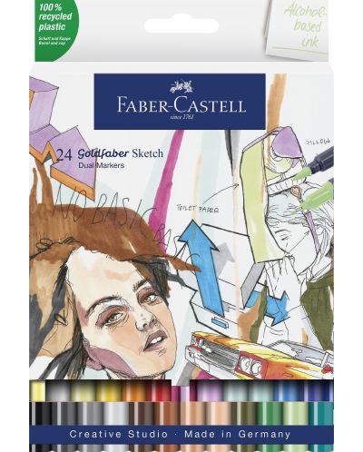 Set de markere Faber-Castell Goldfaber Sketch - 24 culori - 1