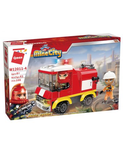 Set constructie Qman Mine City - Camion de pompieri - 1