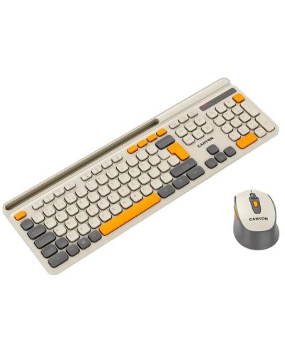 Set mouse și tastatură Canyon - CNS-HSETW5BG, wireless, bej - 5