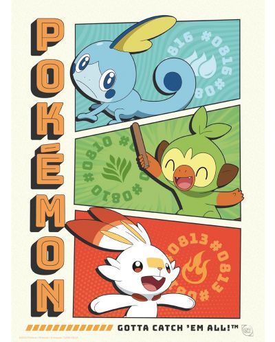 Set mini postere GB Eye Games: Pokemon - Starters - 4