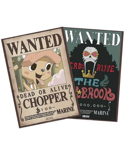 GB eye Animation Mini Poster Set: One Piece - Brook & Chopper Wanted Postere - 1