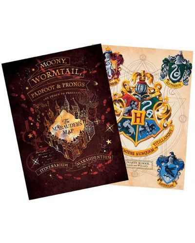 Set de mini-postere GB eye Movies: Harry Potter - Crests & Marauders - 1