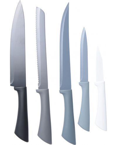 Set de 5 cuțite de bucătărie H&S - cu suport, multicolor - 2