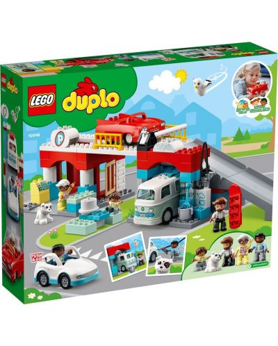 Set de construit Lego Duplo Town - Parcare si spalatorie auto (10948) - 2