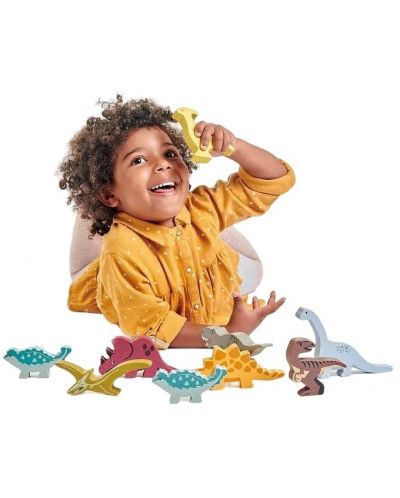 Set de figurine din lemn Tender Leaf Toys - dinozauri în stand - 2