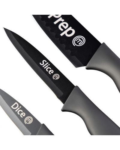 Set de cuțite MasterChef - 3 piese, oțel, PP-TPR, negru - 2