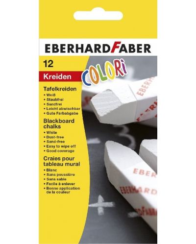 Set de cretă Eberhard Faber - 12 bucăți, alb - 1