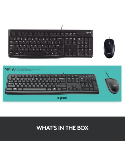 Set mouse si tastatura  Logitech - MK120, negru - 10