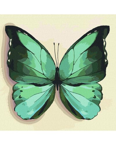 Set de pictură pe numere Ideyka - Fluture verde, 25 x 25 cm - 1