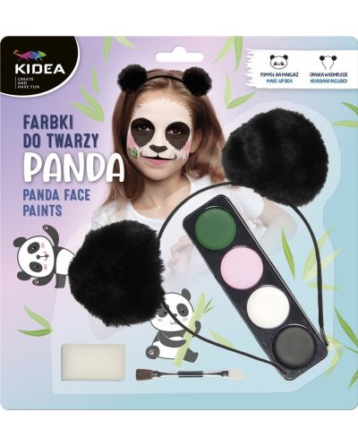 Set de vopsit pe față cu diademă Kidea - Panda - 1