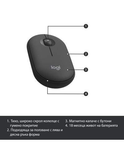 Set mouse si tastatura wireless Logitech - Combo MK470, gri - 9