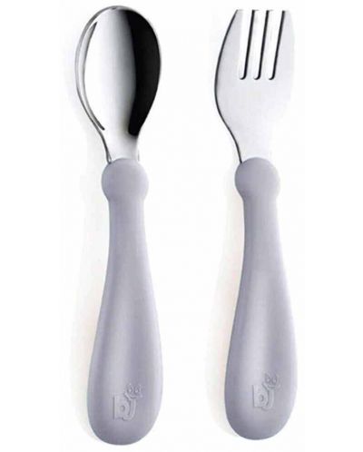 Set furculiță și lingură BabyJem - Grey - 1