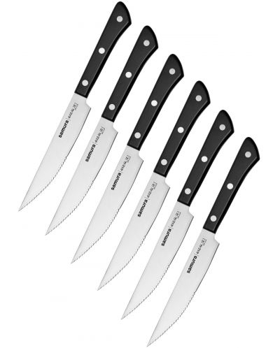 Set de 6 cuțite pentru carne Samura - Harakiri, mâner negru - 1