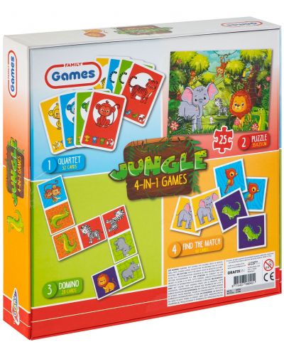 Set de jocuri pentru copii Grafix - Jungle, 4 în 1 - 3