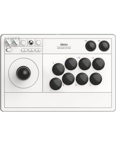 Controller 8BitDo - Arcade Stick, pentru Xbox One/Series X/PC, alb - 1