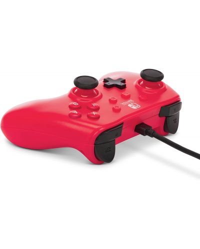 Controller PowerA - Enhanced, cu fir, pentru Nintendo Switch, Raspberry Red - 5