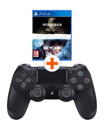 Controller  - DualShock 4, v2, negru + Heavy Rain & Beyond Two Souls Collection (PS4) - 1