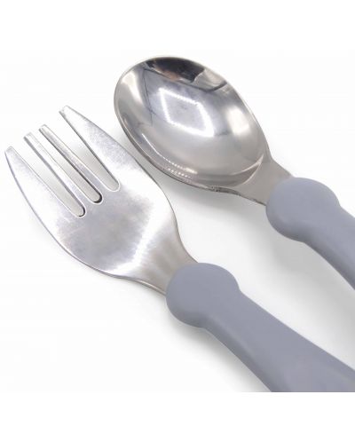 Set furculiță și lingură BabyJem - Grey - 4