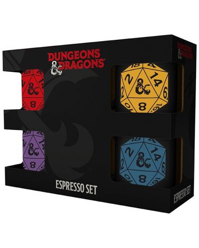 Set de cești de espresso ABYstyle Games: Dungeons & Dragons - D20, 110 ml - 2