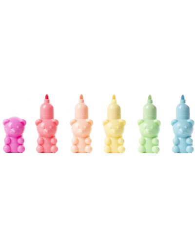 Set de markere Kidea - Tower of Bears, 6 culori - 4