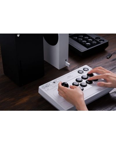 Controller 8BitDo - Arcade Stick, pentru Xbox One/Series X/PC, alb - 7
