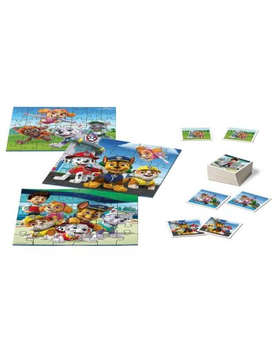 Set de 3 puzzle-uri si joc de memorie Ravensburger - Patrol Pes - 2