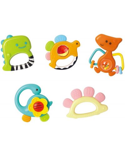Set de zornaitoare pentru bebelusi Hola Toys - Dinozauri, 5 bucati - 1