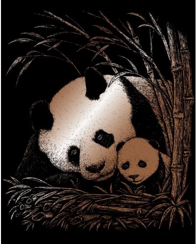 Set de gravat Royal - Panda si bebe, 20 x 25 cm - 1