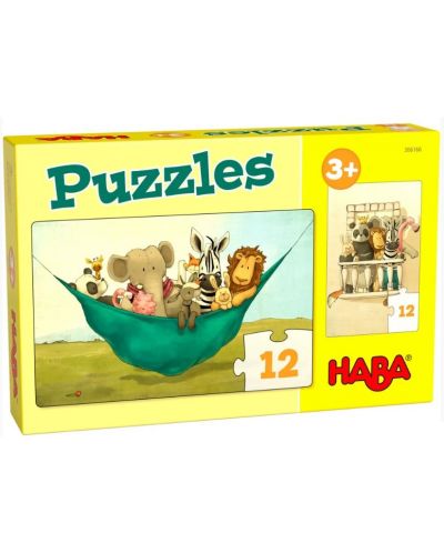 Set puzzle Haba - Lion Friends, 2 piese  - 1