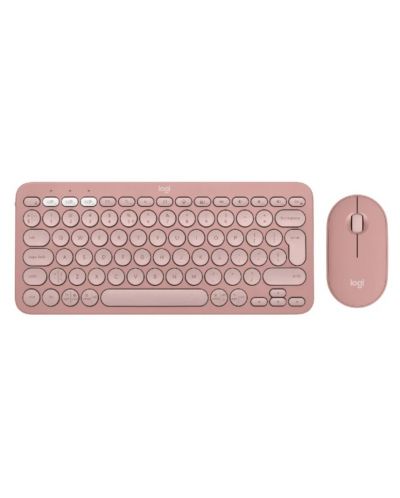 Set tastatură și mouse Logitech - Pebble 2, fără fir, Tonal Rose - 1