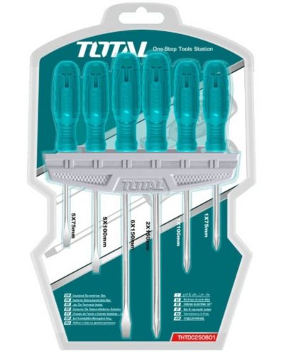 Set de șurubelnițe cu suport TOTAL - SL, PH, 6 piese - 8
