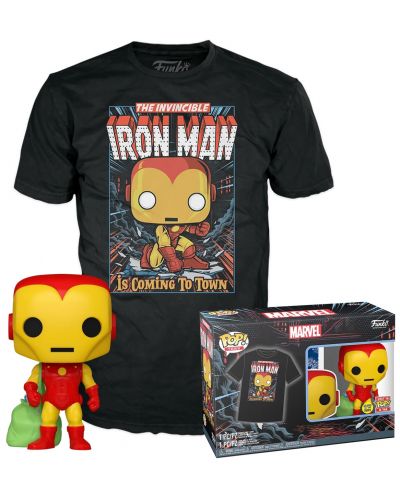 Set Funko POP! Collector's Box: Marvel - Holiday Iron Man (Glows in the Dark) - 1